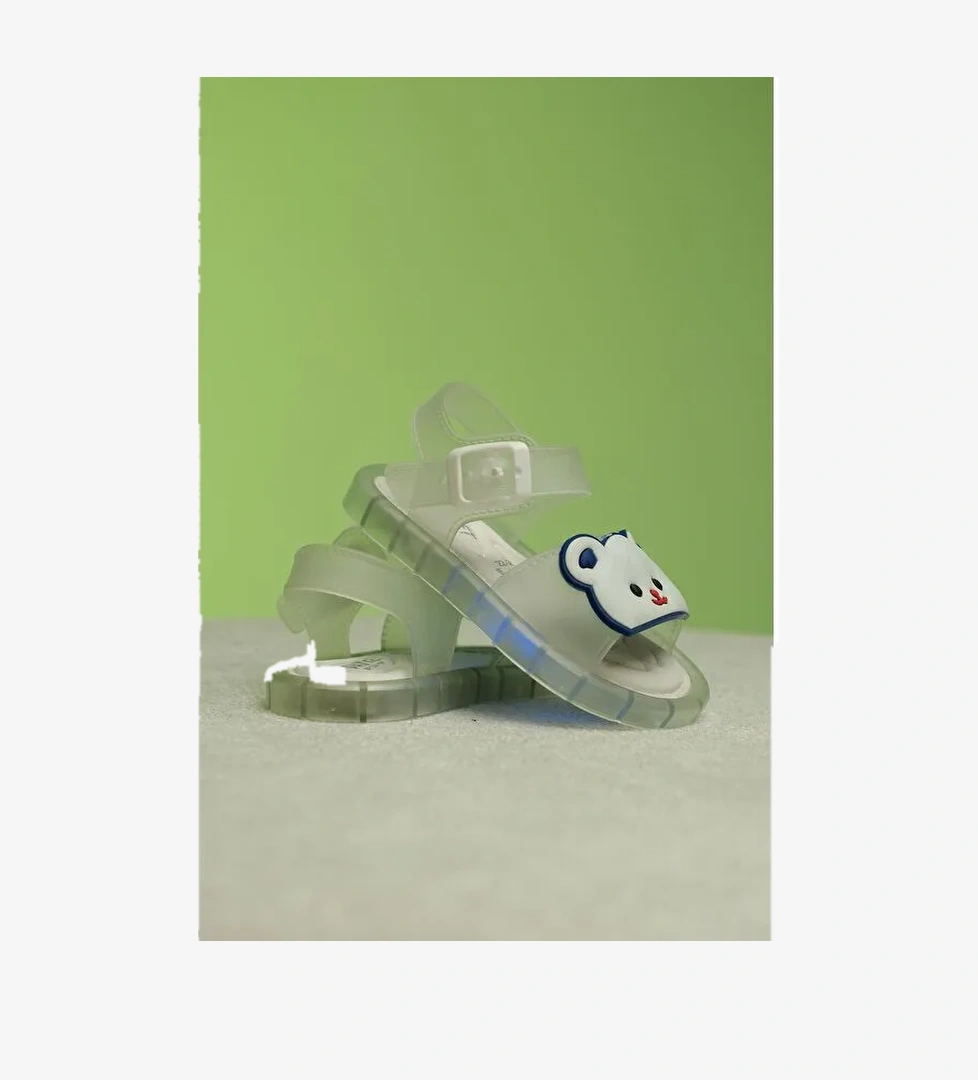 Eva Işıklı Kaydırmaz Tabanlı Figürlü Unisex Çocuk Sandalet Terlik - Görsel 1