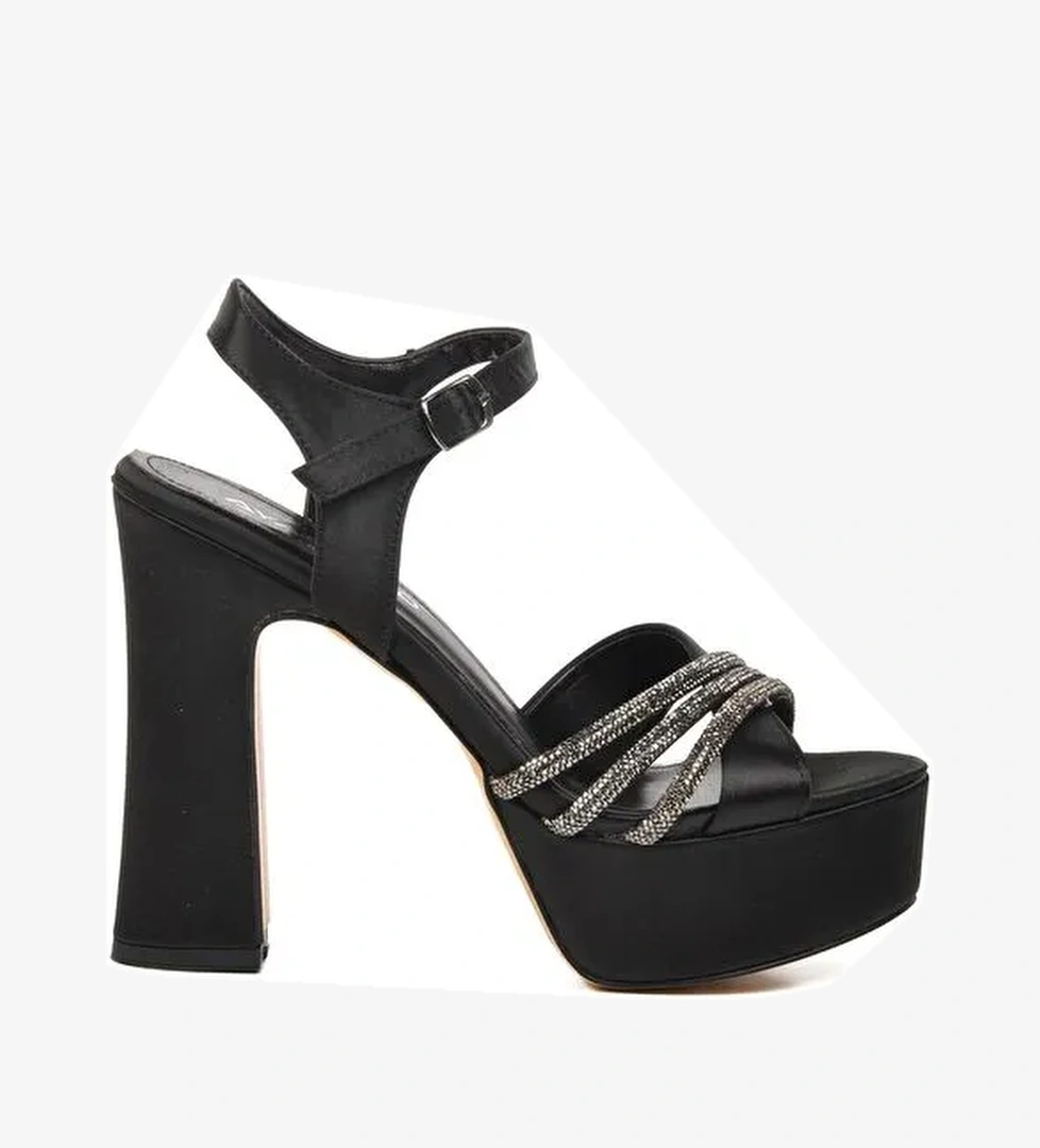 Siyah Kadın Platform Topuklu Ayakkabı 655323