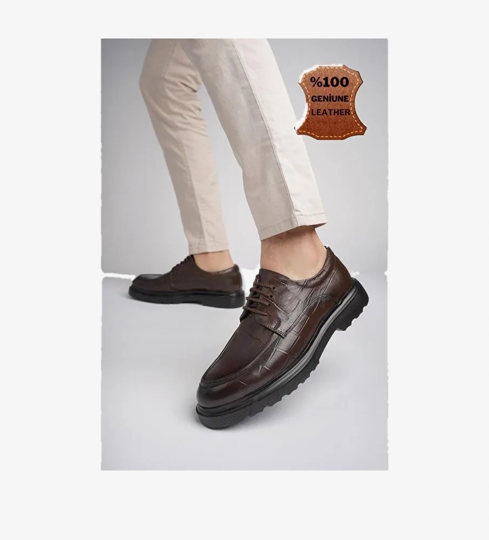 NORMAN Günlük Klasik Hakiki Deri Casual Rahat Kalın Taban Erkek Ayakkabı