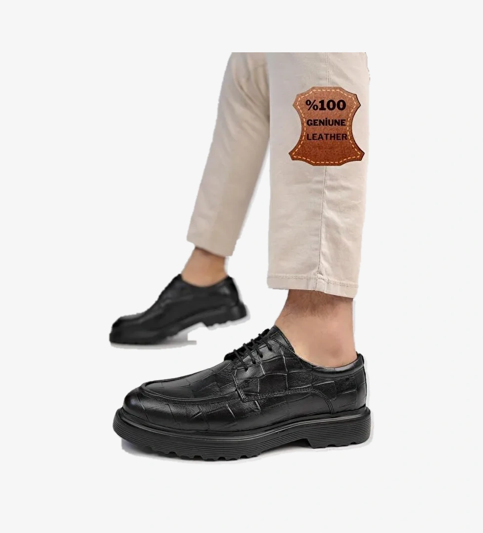 NORMAN Günlük Klasik Hakiki Deri Casual Rahat Kalın Taban Erkek Ayakkabı