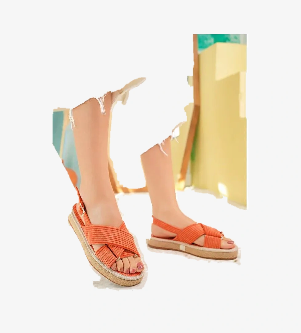 Önü Açık Kadife Sandalet - Görsel 1