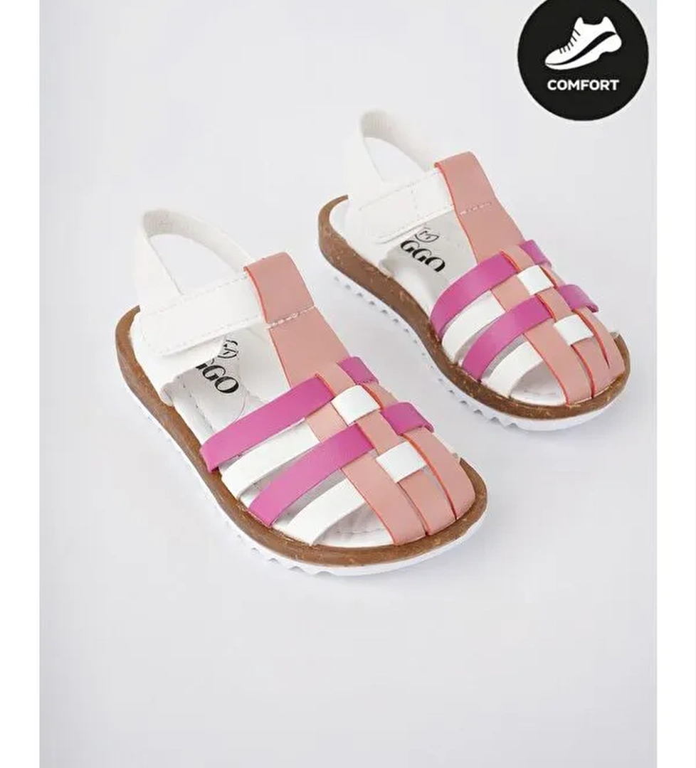 Rapun Günlük Ortopedik Hafif Taban Cırtlı Kız Çocuk Sandalet