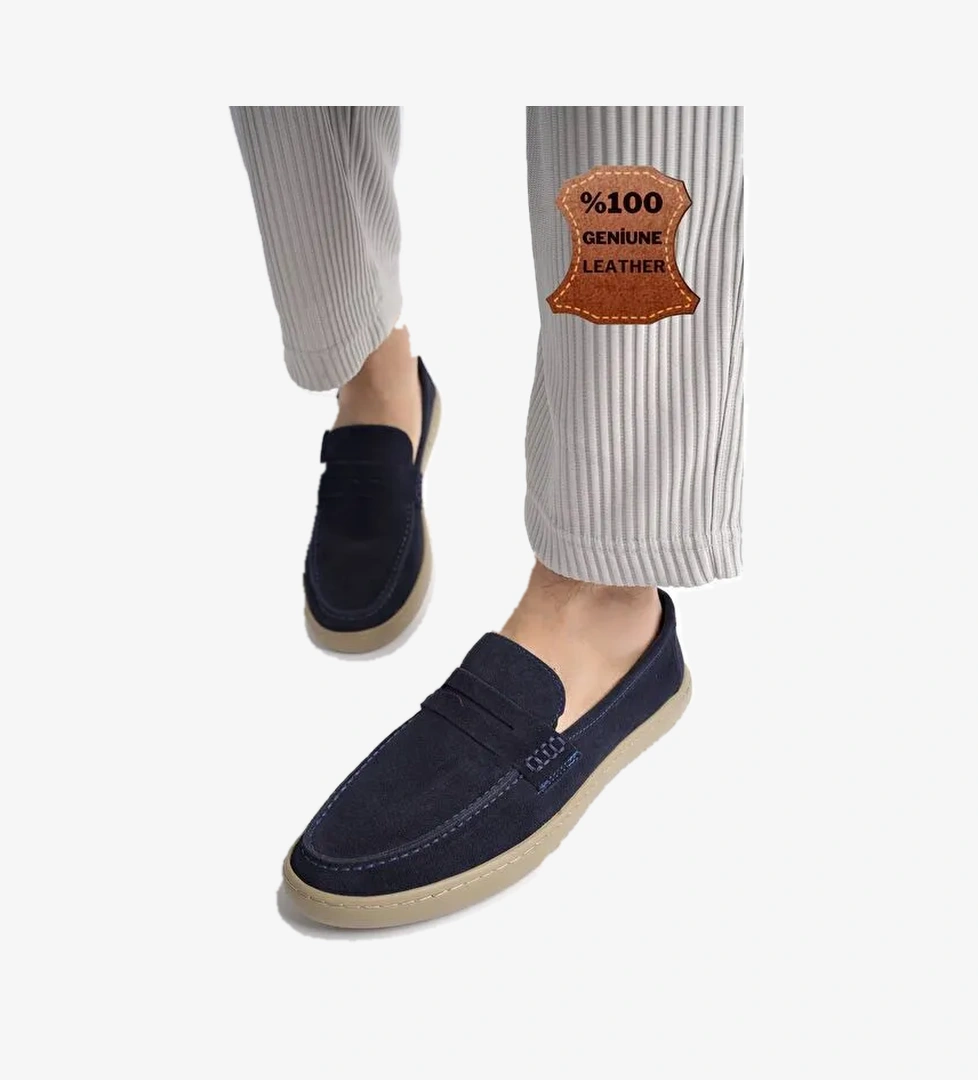 DENZEL Günlük Klasik Hakiki Deri Casual Rahat Ortopedik Bağcıksız Erkek Ayakkabı