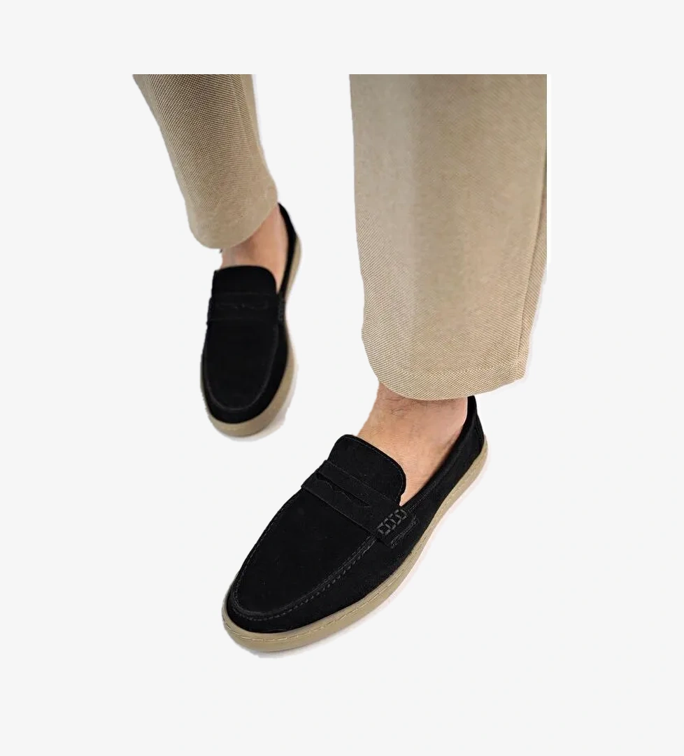 DENZEL Günlük Klasik Hakiki Deri Casual Rahat Ortopedik Bağcıksız Erkek Ayakkabı