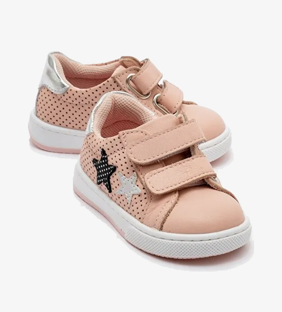 Kız Çocuk Pudra Hakiki Deri Anatomik Günlük Ayakkabı - Görsel 1