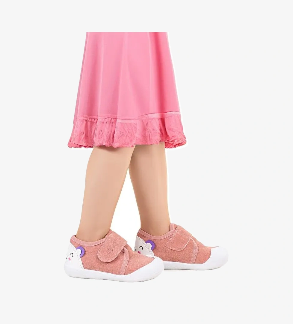 Catly Cırtlı Kız Bebek İlk Adım Panduf Ayakkabı