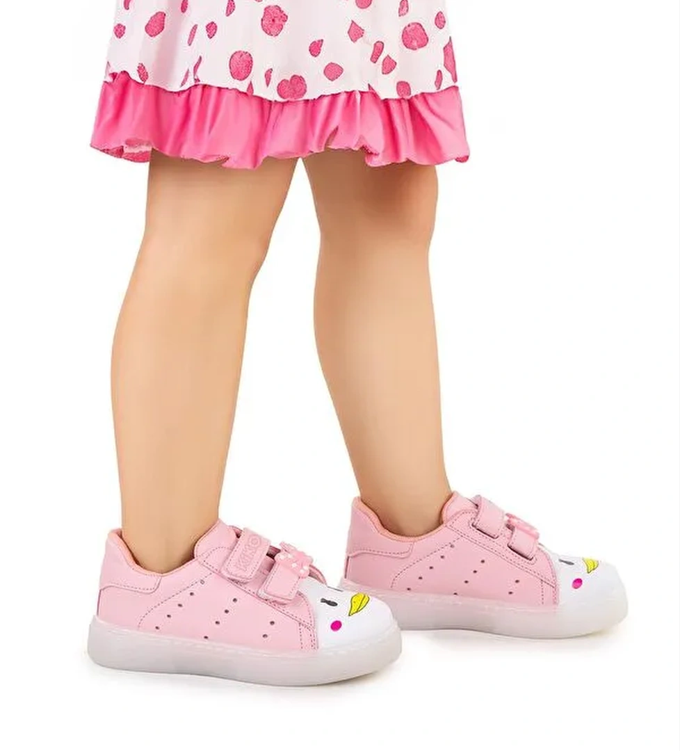 Bart Cırtlı Işıklı Kız Çocuk Spor Ayakkabı - Görsel 1