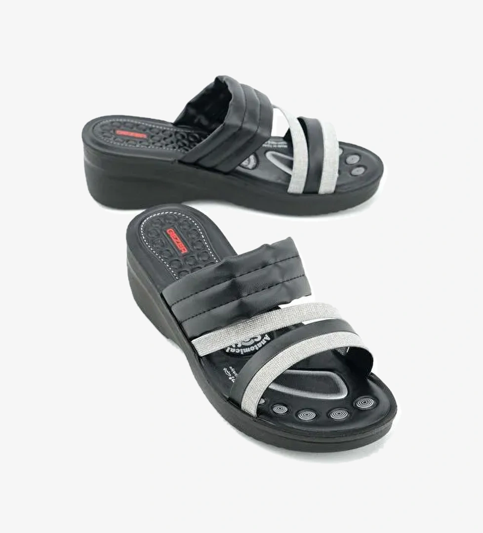 Yazlık Kadın Yüksek Topuk Anatomik Rahat Taban Günlük Terlik - Görsel 1