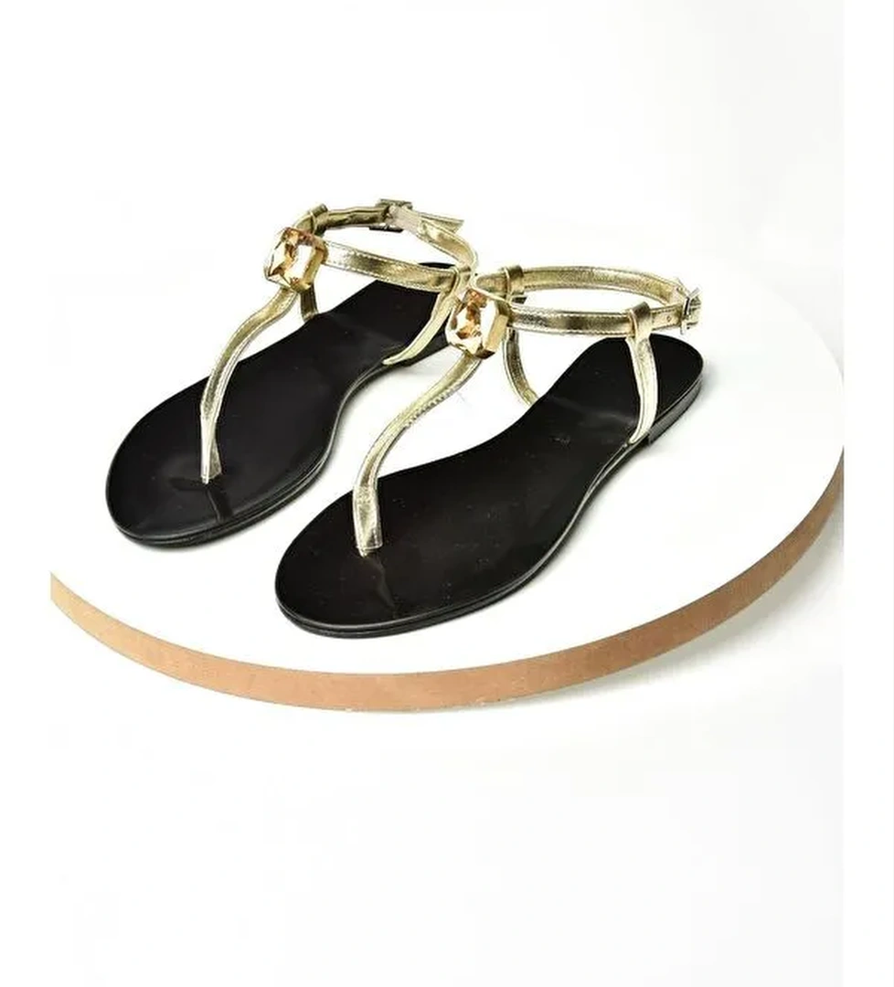 S2720952 Altın Kadın Sandalet - Görsel 1