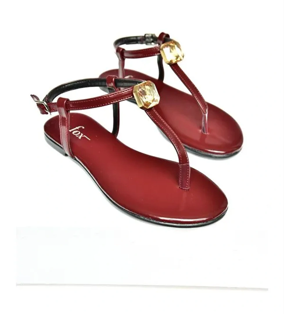 S2720952 Bordo Kadın Sandalet