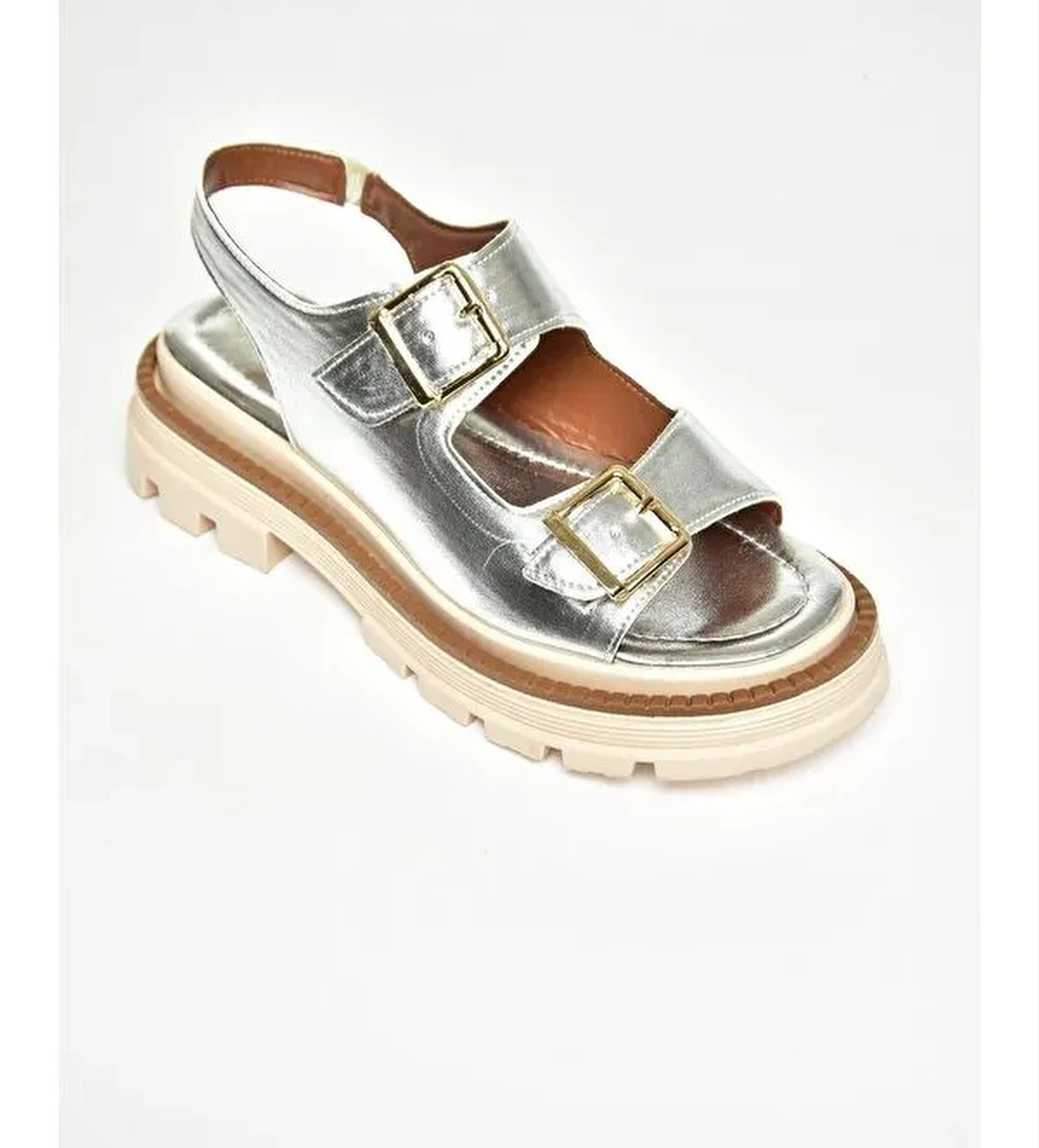 S4373022 Gümüş Kadın Sandalet