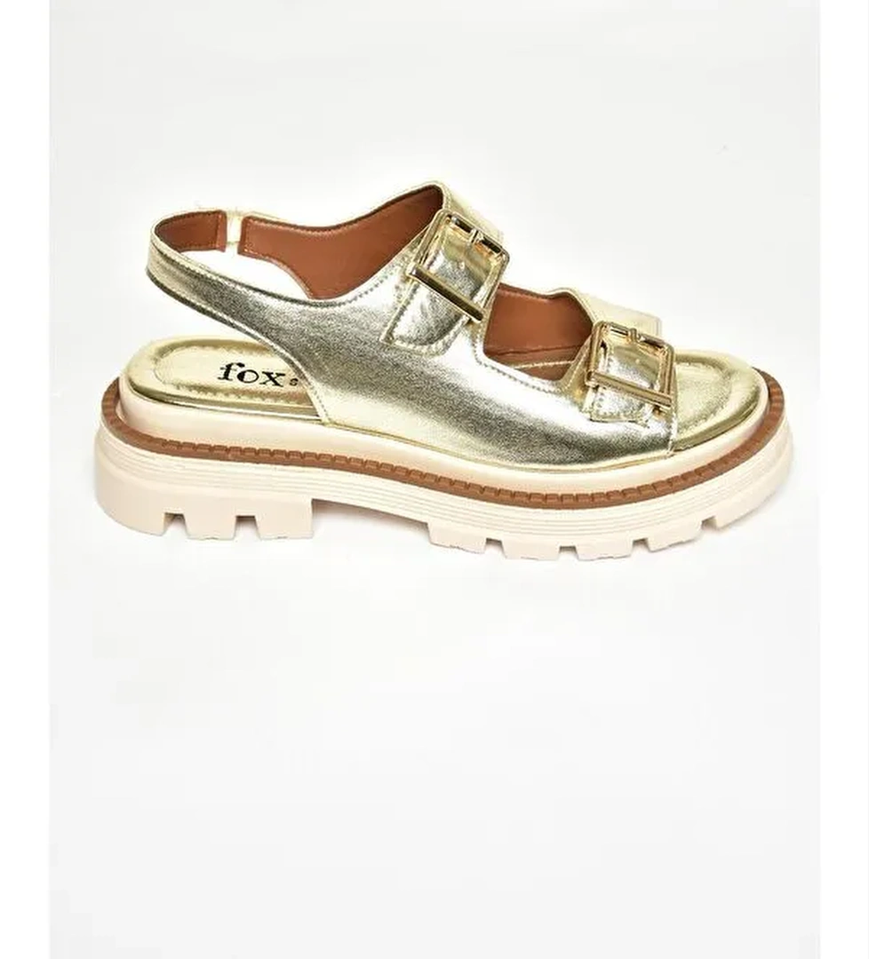 S4373022 Altın Kadın Sandalet - Görsel 1