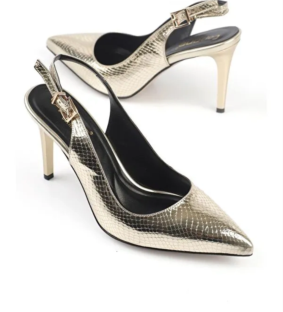 Arkası Açık Orta Topuklu Yumuşak Pedli Taban Kadın Ayakkabı - Görsel 1