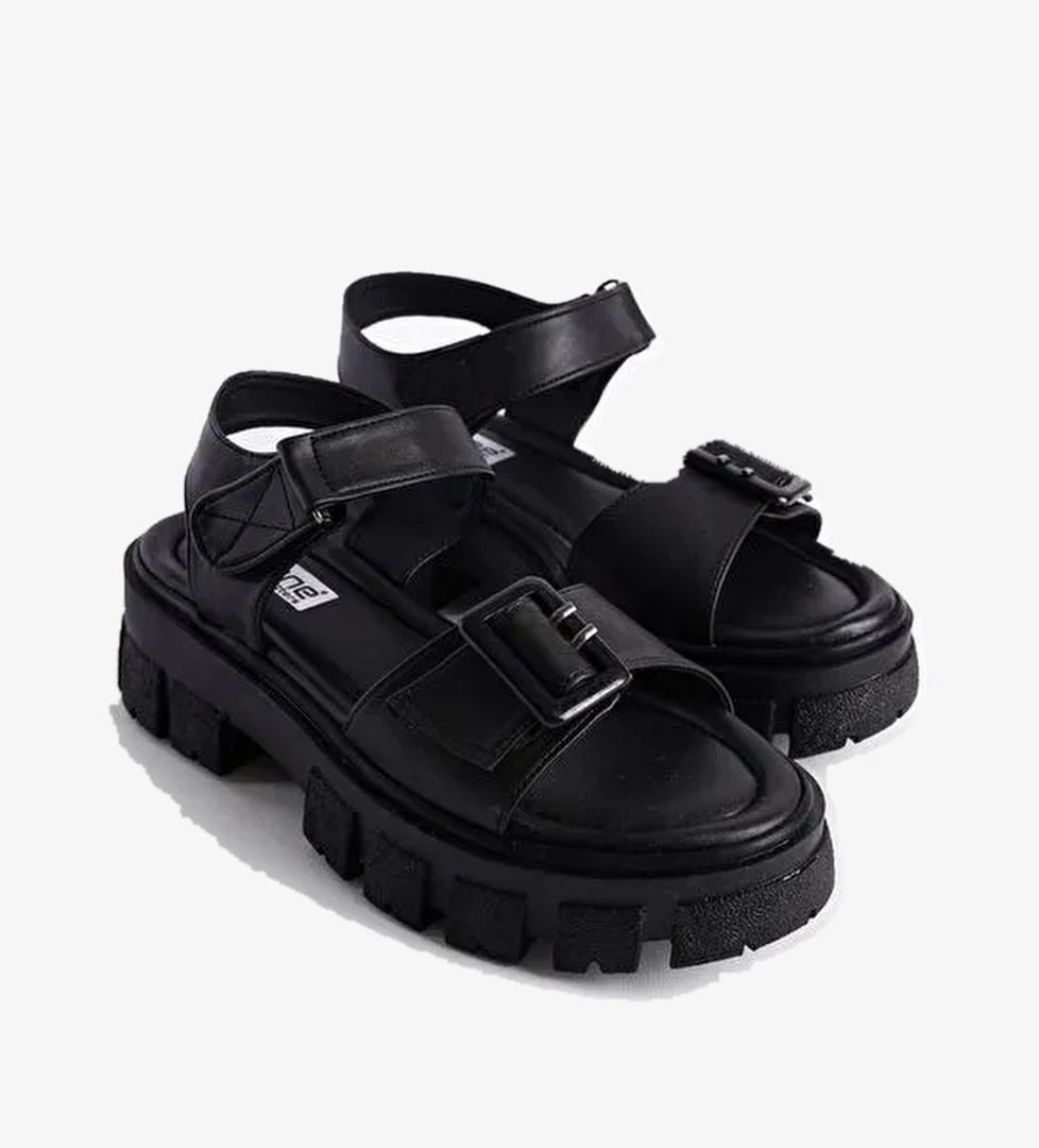 Kalın Tabanlı Gladyatör Kadın Sandalet - Görsel 1