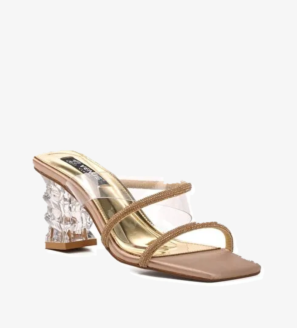 Bej Kadın Topuklu Terlik 22411257