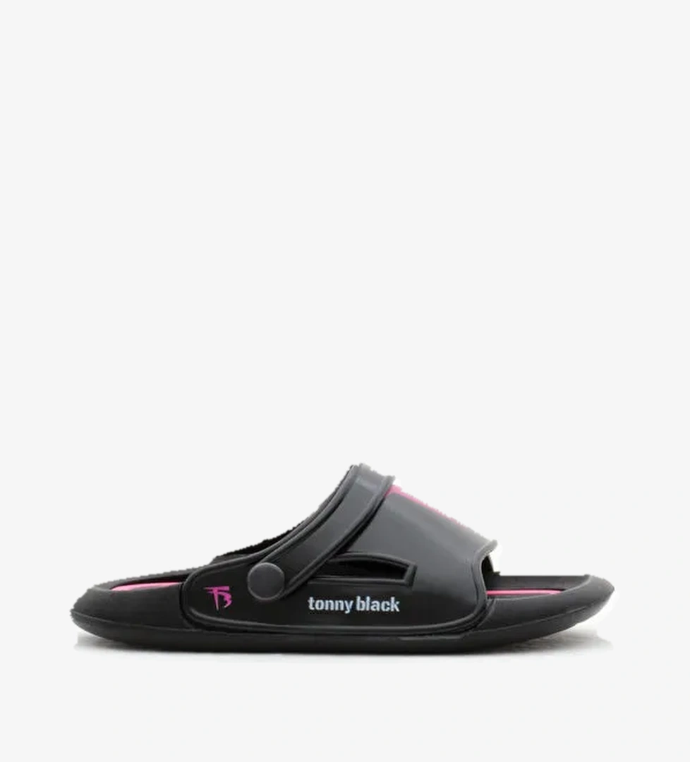 Çocuk Unisex Siyah Poli Taban Logolu Terlik