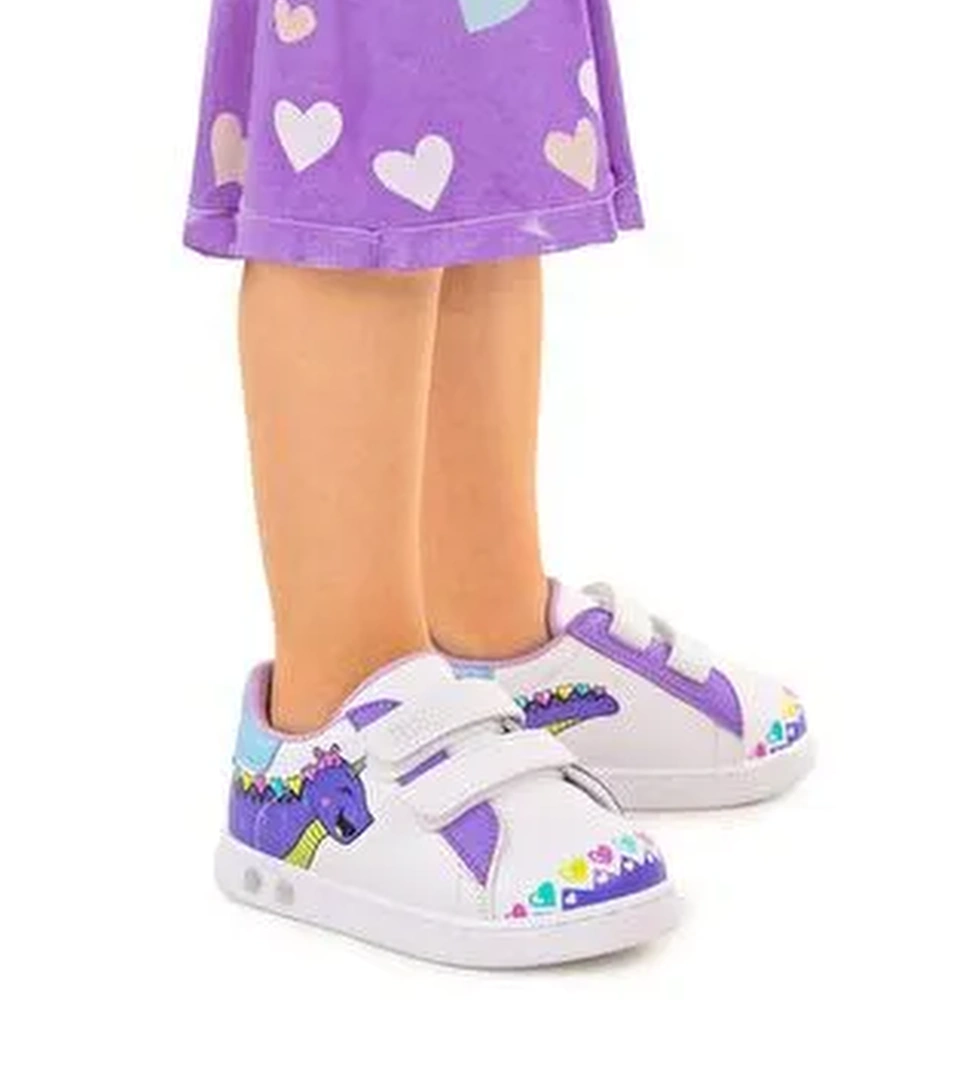Mermaid Cırtlı Işıklı Kız Bebek Spor Ayakkabı - Görsel 1