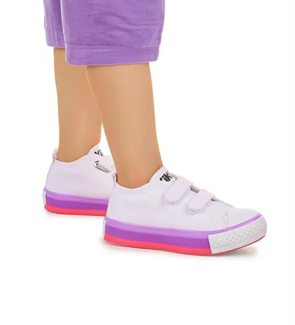 Linen Cırtlı Kız Bebek Keten Spor Ayakkabı