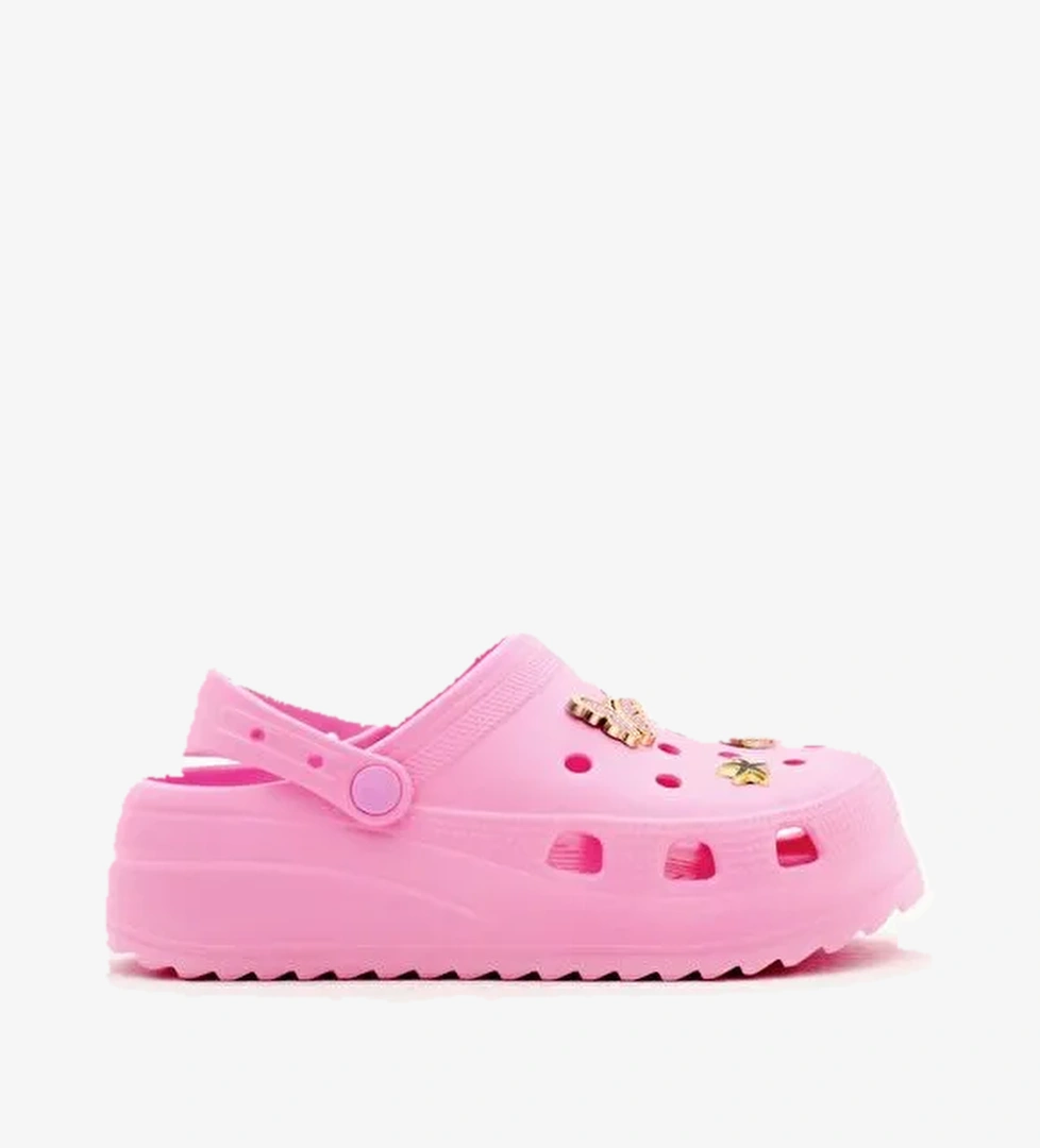 Tonny Black Kadın Fuşya Önü Aksesuarlı Yüksek Taban Eva Sandalet model görseli