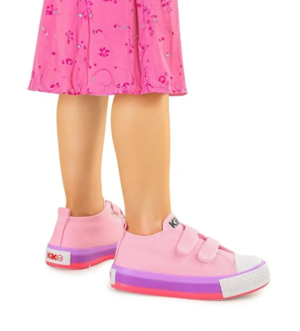 Linen Cırtlı Kız Bebek Keten Spor Ayakkabı - Görsel 1