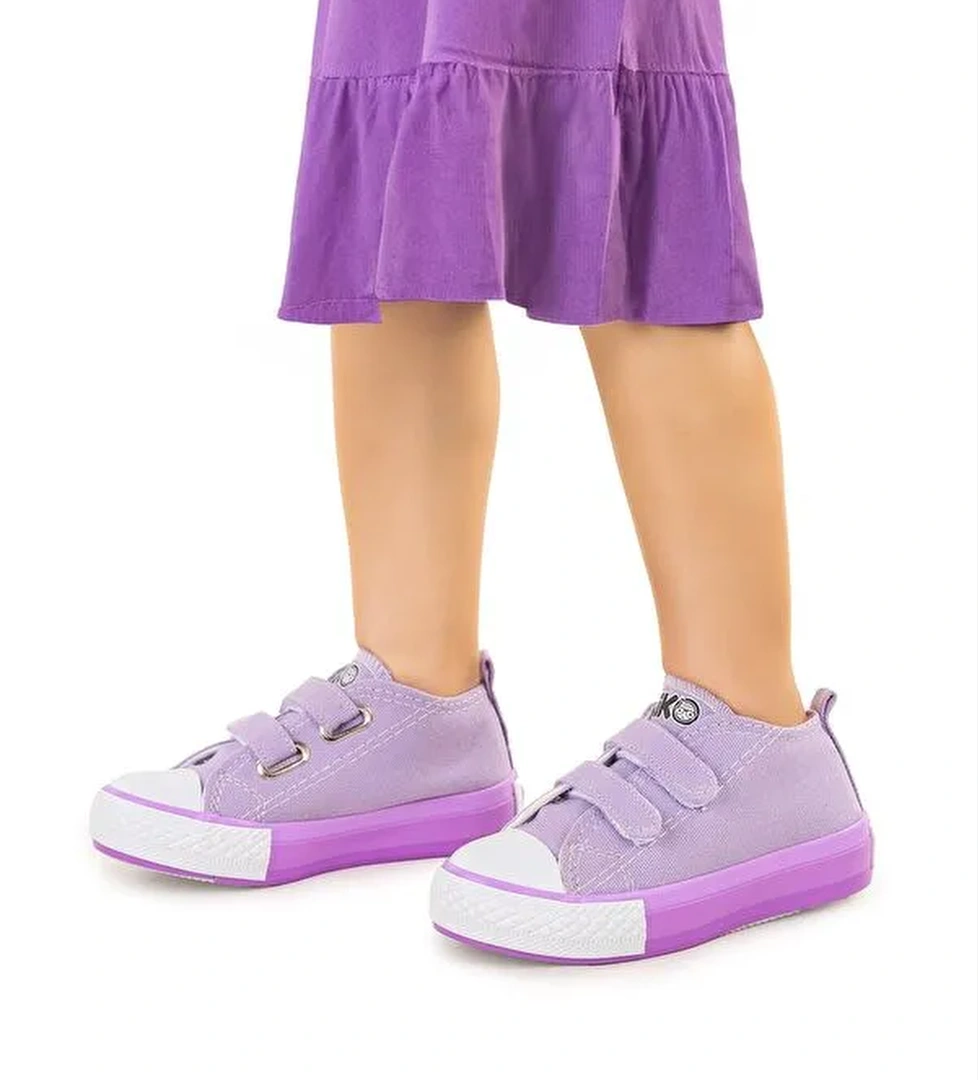 Linen Cırtlı Kız Bebek Keten Spor Ayakkabı