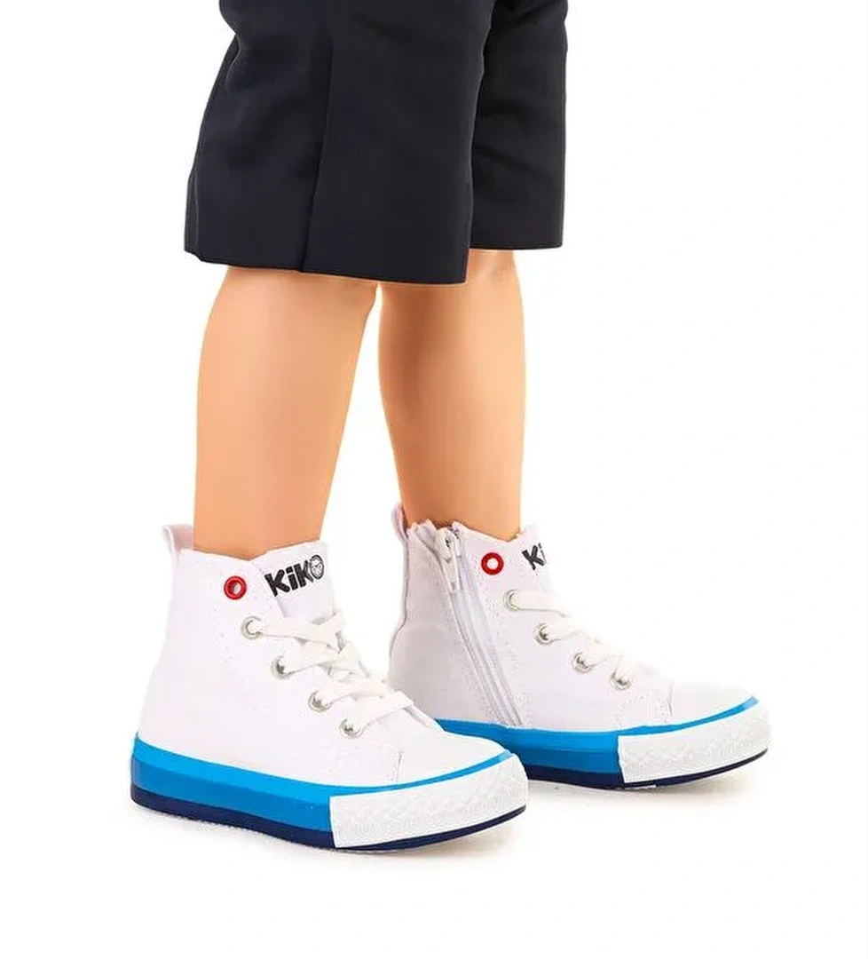 Tinna Bağcıklı Erkek Bebek Boğazlı Keten Spor Ayakkabı - Görsel 1