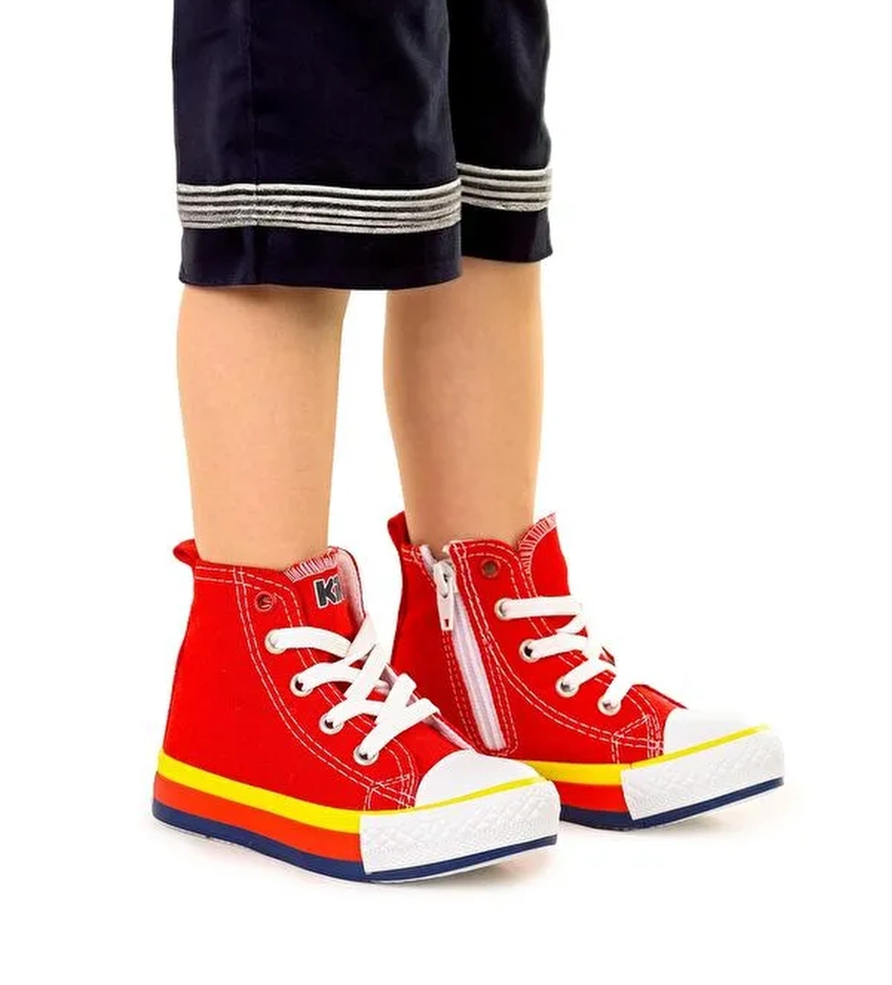 Tinna Bağcıklı Erkek Bebek Boğazlı Keten Spor Ayakkabı - Görsel 1