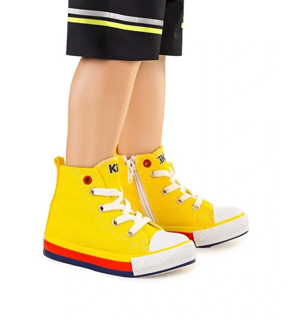 Tinna Bağcıklı Erkek Bebek Boğazlı Keten Spor Ayakkabı - Görsel 1