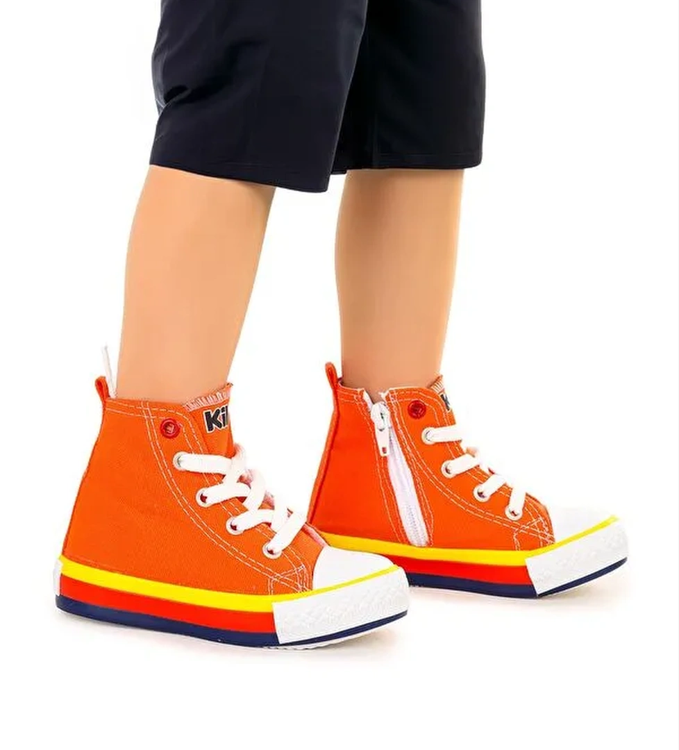 Tinna Bağcıklı Erkek Bebek Boğazlı Keten Spor Ayakkabı - Görsel 1