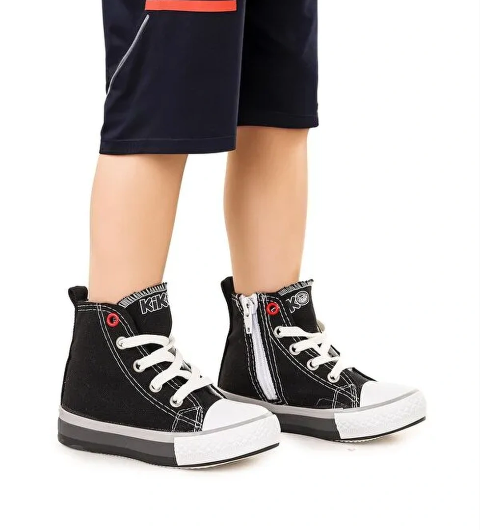 Tinna Bağcıklı Erkek Bebek Boğazlı Keten Spor Ayakkabı - Görsel 1