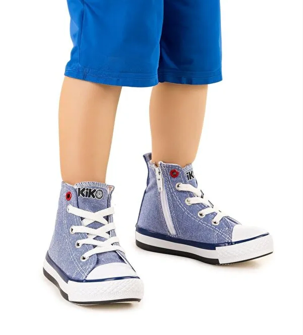 Tinna Bağcıklı Erkek Bebek Boğazlı Keten Spor Ayakkabı - Görsel 1