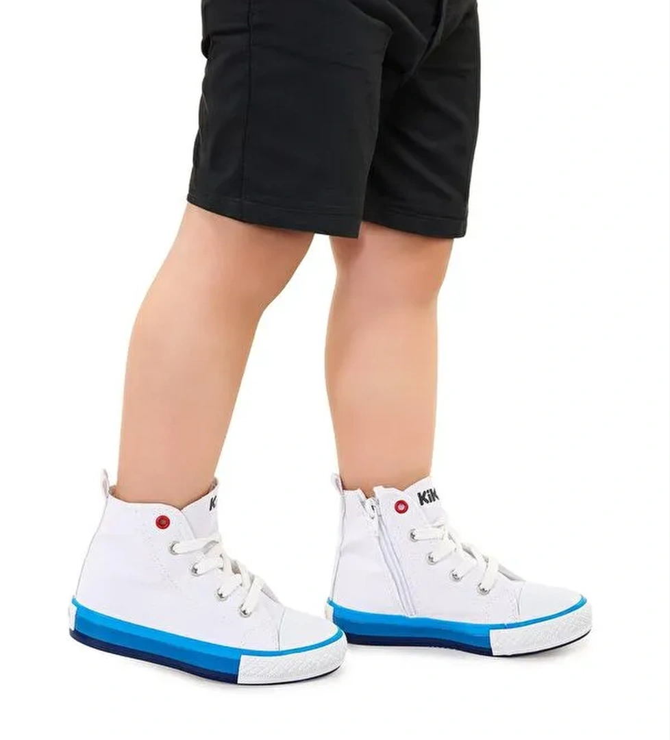 Tinna Bağcıklı Erkek Çocuk Boğazlı Keten Spor Ayakkabı - Görsel 1