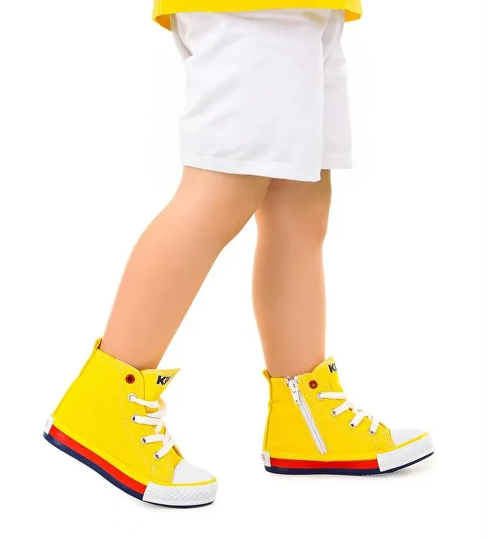 Tinna Bağcıklı Erkek Çocuk Boğazlı Keten Spor Ayakkabı - Görsel 1