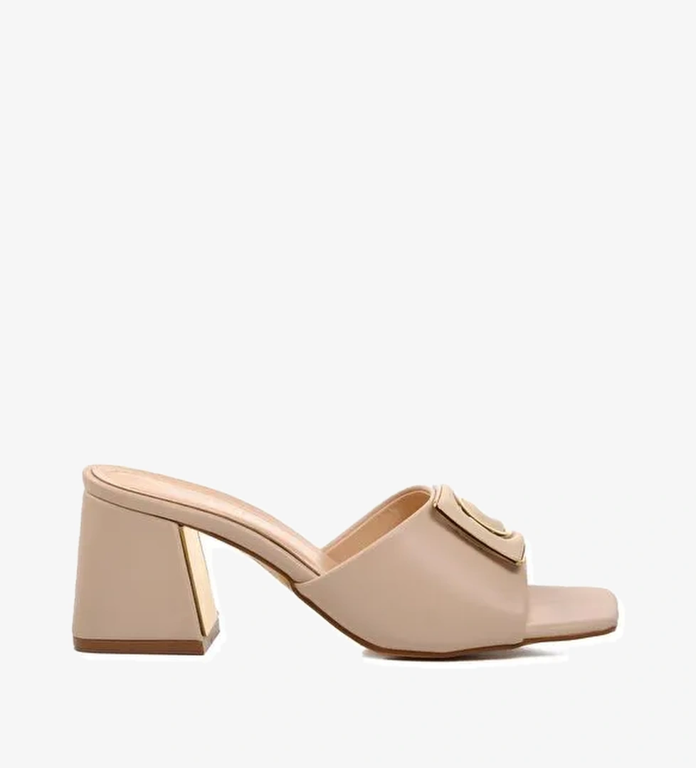 Bej Kadın topuklu Terlik 312164 - Görsel 1