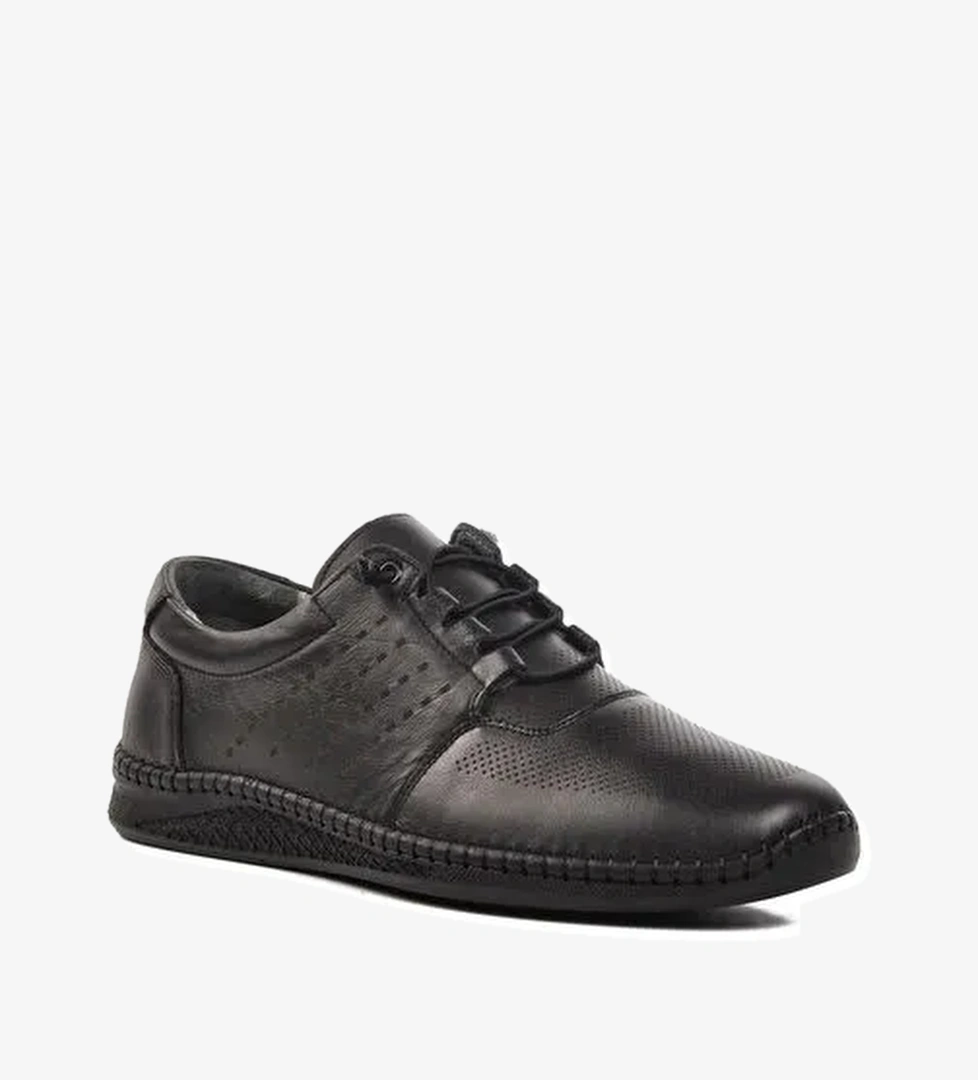 Siyah Hakiki Deri Erkek Klasik Ayakkabı - Görsel 1