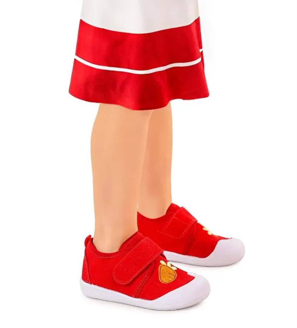 Strawberry Cırtlı Kız Bebek İlk Adım Panduf Ayakkabı