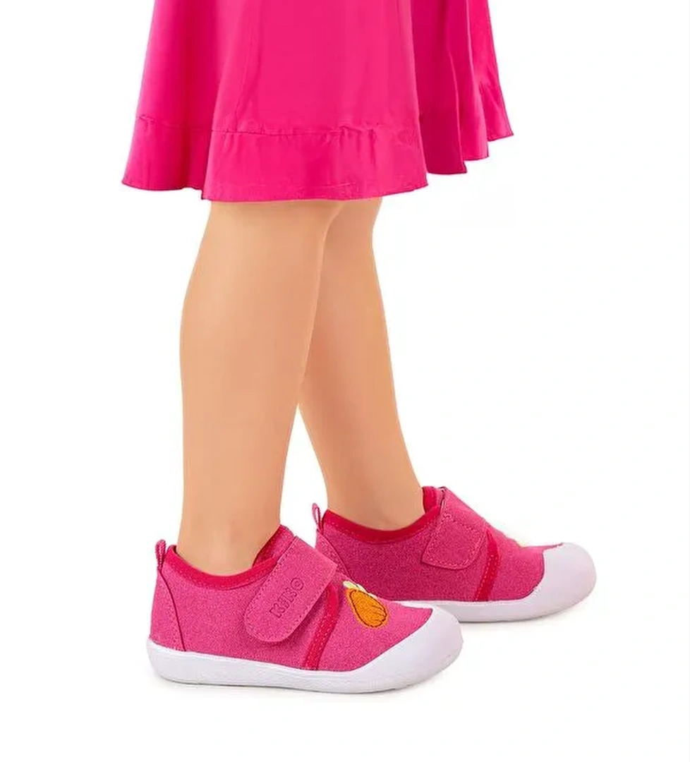 Strawberry Cırtlı Kız Bebek İlk Adım Panduf Ayakkabı - Görsel 1