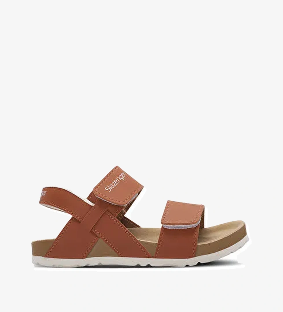 KERMIT Unisex Çocuk Cırt Cırtlı Taba Sandalet