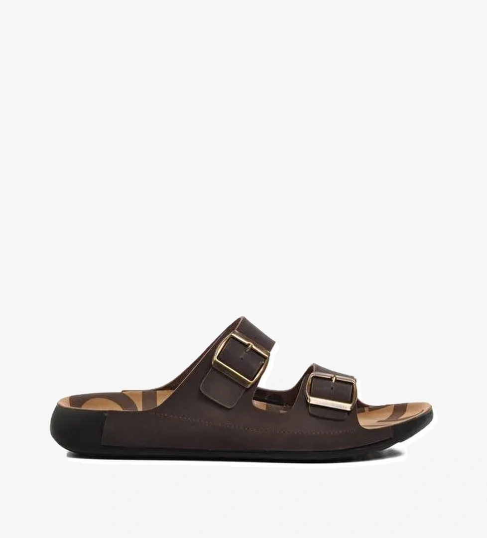 Kahve Çift Bantlı Erkek Terlik 66.001