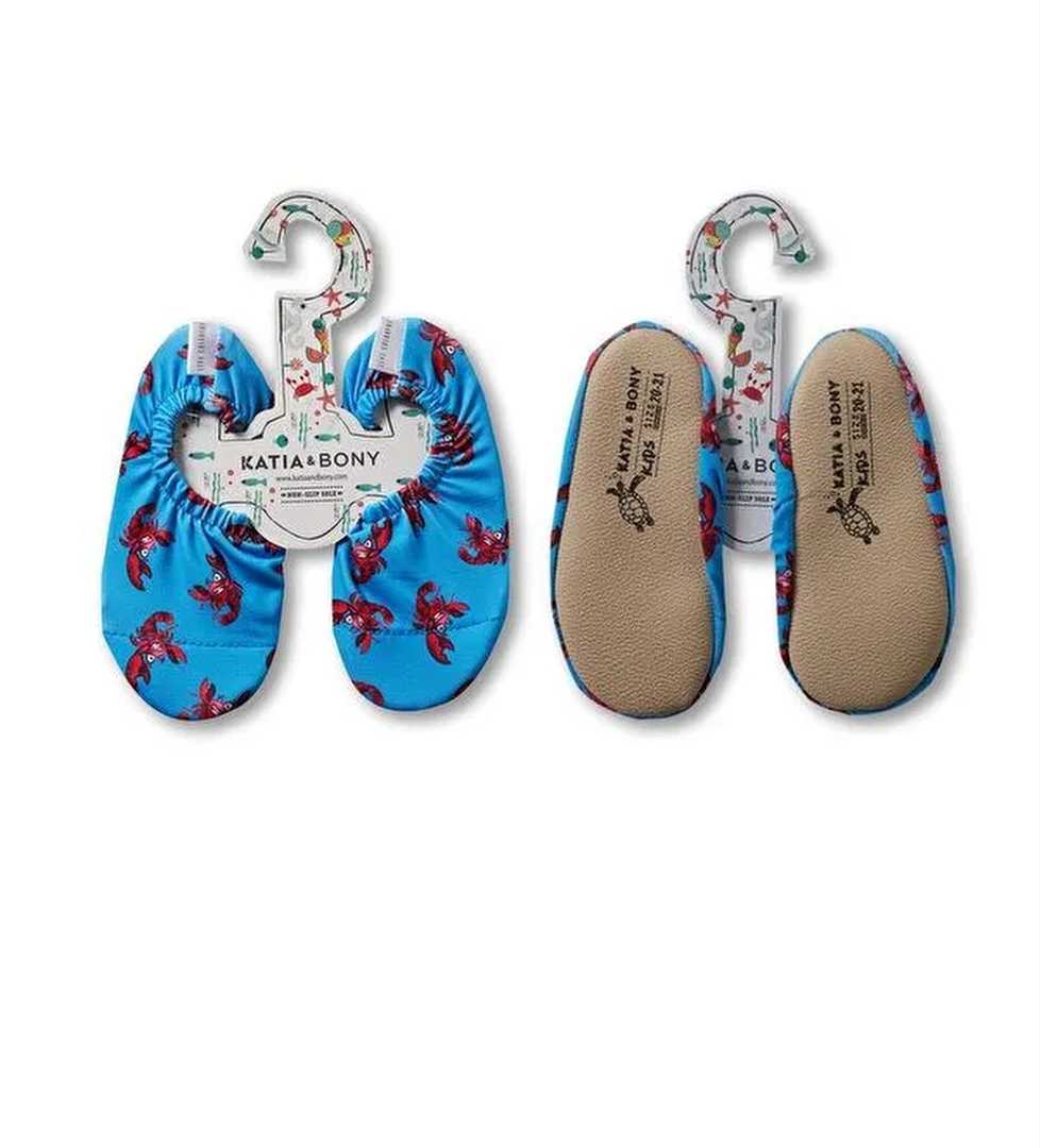 Erkek Çocuk Mavi Renkli Istakoz Desenli Deniz Ayakkabısı - Görsel 1