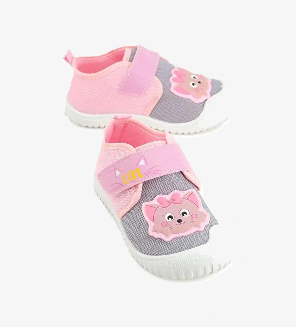 Gezer Yazlık Kız Çocuk Rahat Taban Cırt Cırtlı Ayarlanabilir Keten Günlük Ayakkabı model görseli