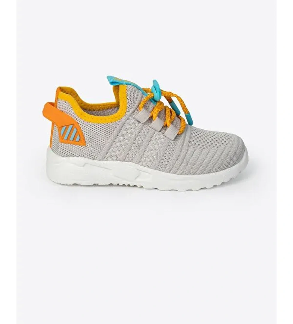 Bağcıklı Yuvarlak Burunlu Desenli Spor Ayakkabı - Görsel 1