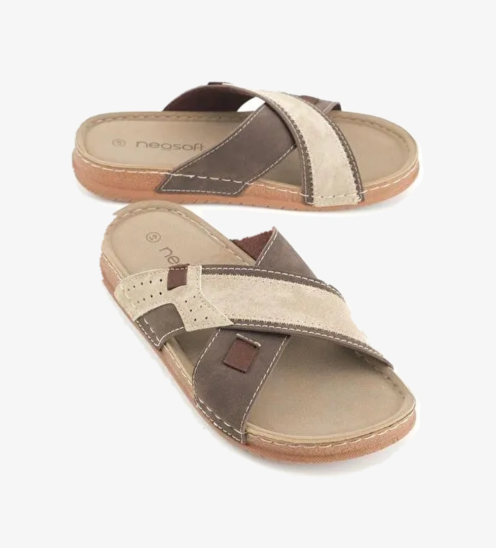 Gezer Yazlık Erkek Suni Deri Neosoft Rahat Taban Günlük Terlik model görseli