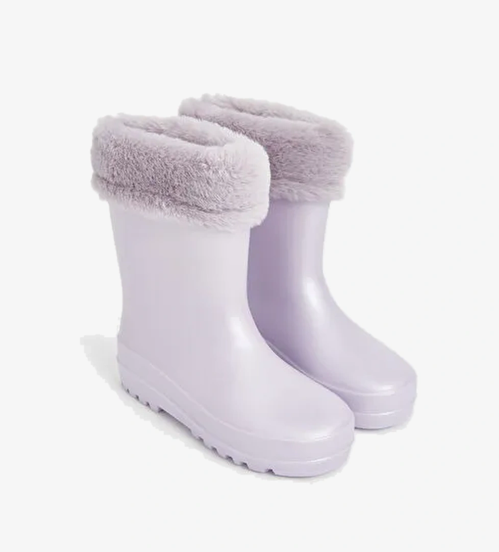 Kürk Detaylı Kız Çocuk Bot - Görsel 1