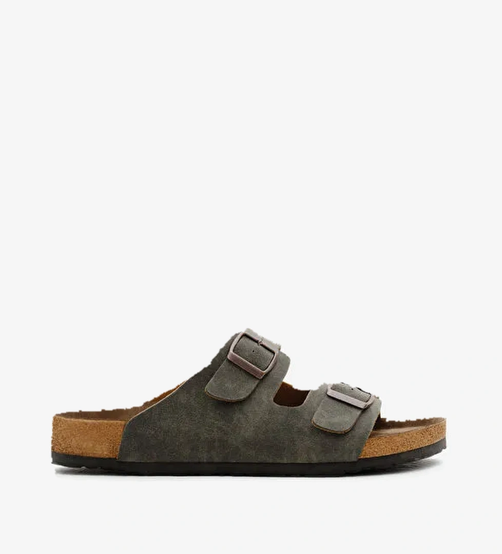 Unisex Haki Poli Taban Ayarlamalı Çift Tokalı Terlik