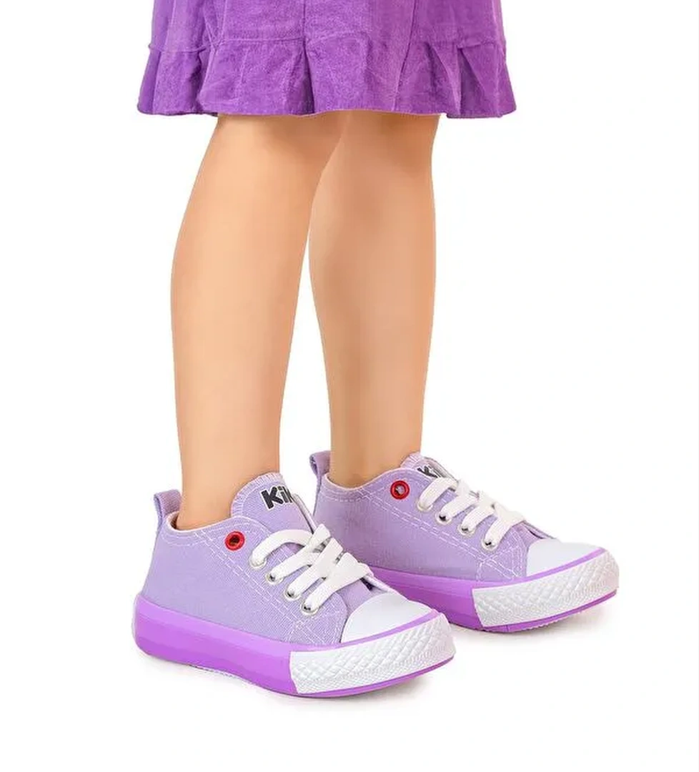 Tinna Bağcıklı Kız Bebek Keten Spor Ayakkabı - Görsel 1