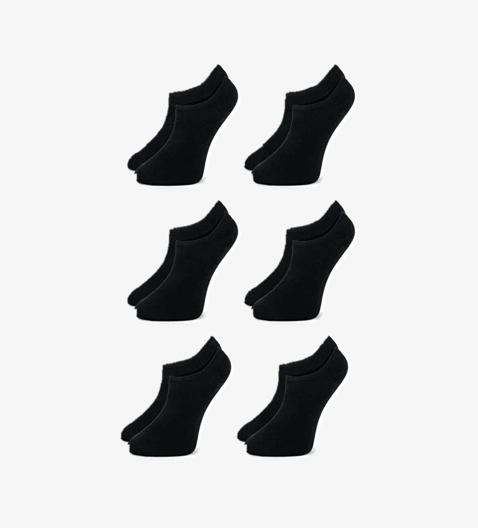 6'lı Kadın Siyah Bambu Yüksek Kaliteli Dikişsiz Yumuşak Nefes Alabilen Sneakers Çorap