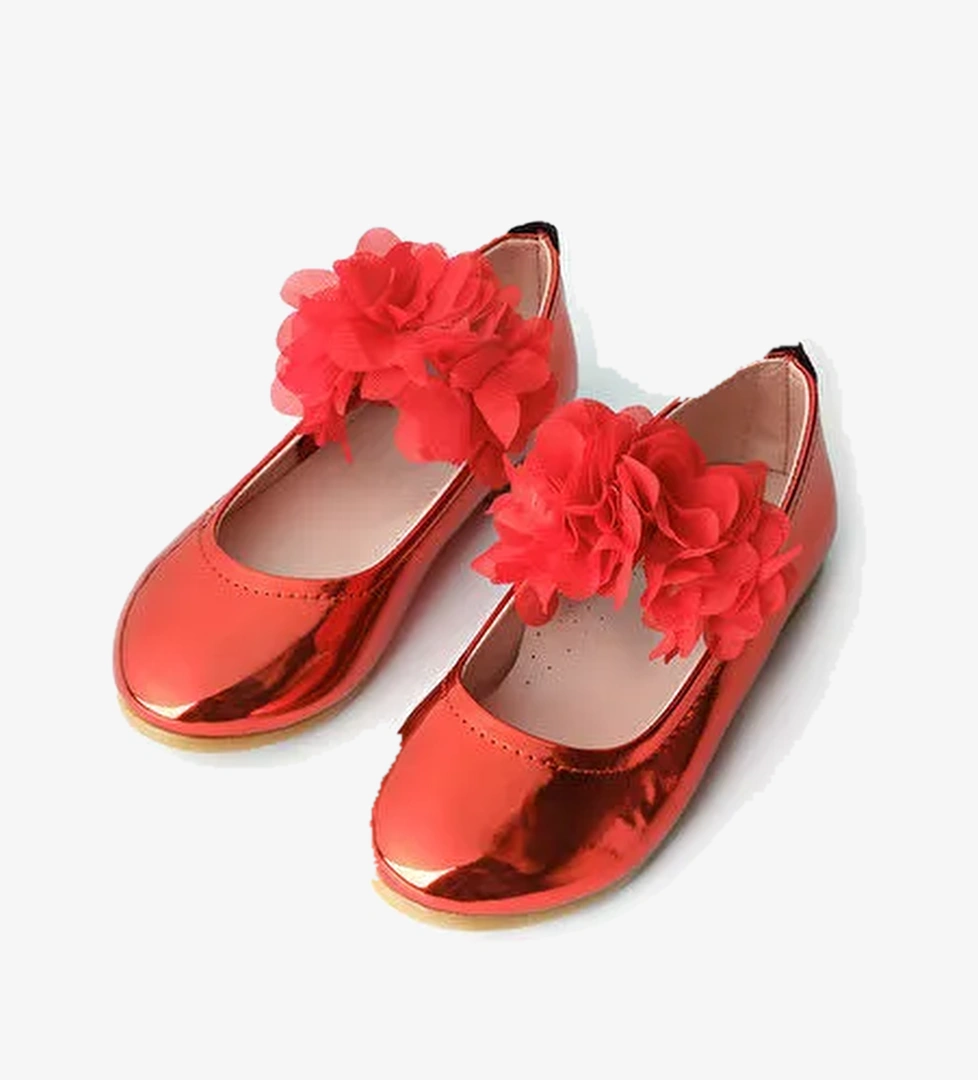 Le Mabelle Kırmızı Tül Çiçekli Kız Çocuk Ayakkabı model görseli