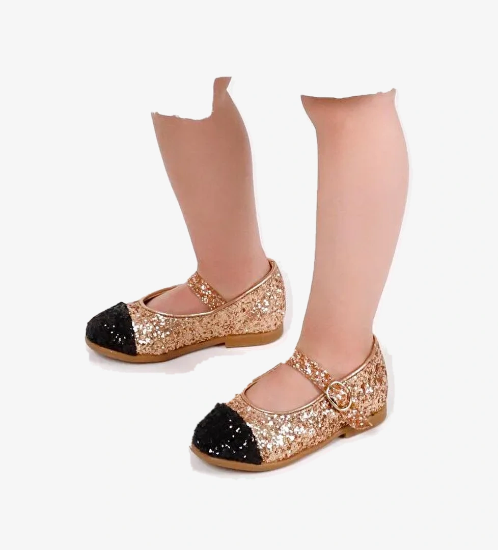 Rose Pullu Tokalı Kız Çocuk Ayakkabı - Görsel 1