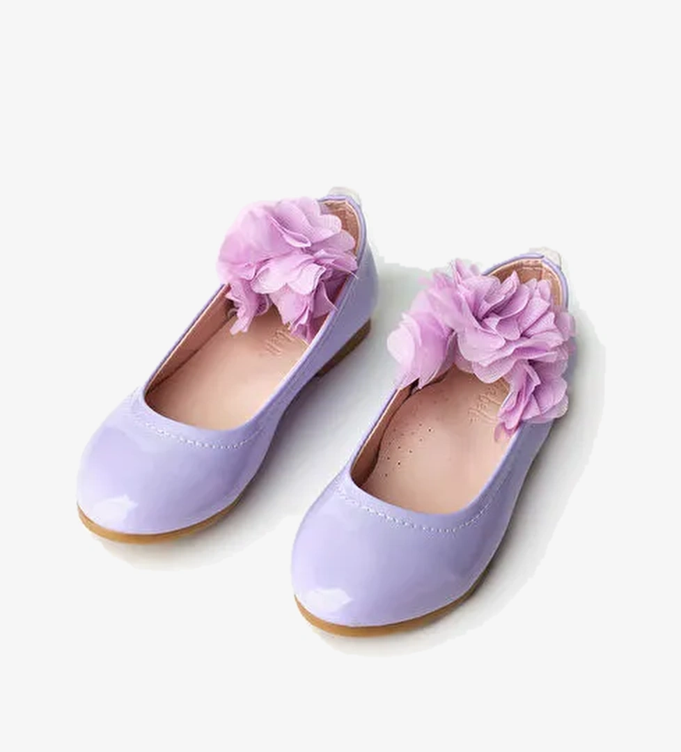 Le Mabelle Lila Tül Çiçekli Kız Çocuk Ayakkabı model görseli